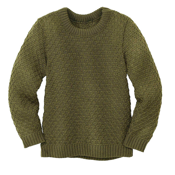 Disana Aran-Pullover Kinder - 100% Bio-Merino – atmungsaktiv & kuschelig warm - Unisex Gr. 86-140 -