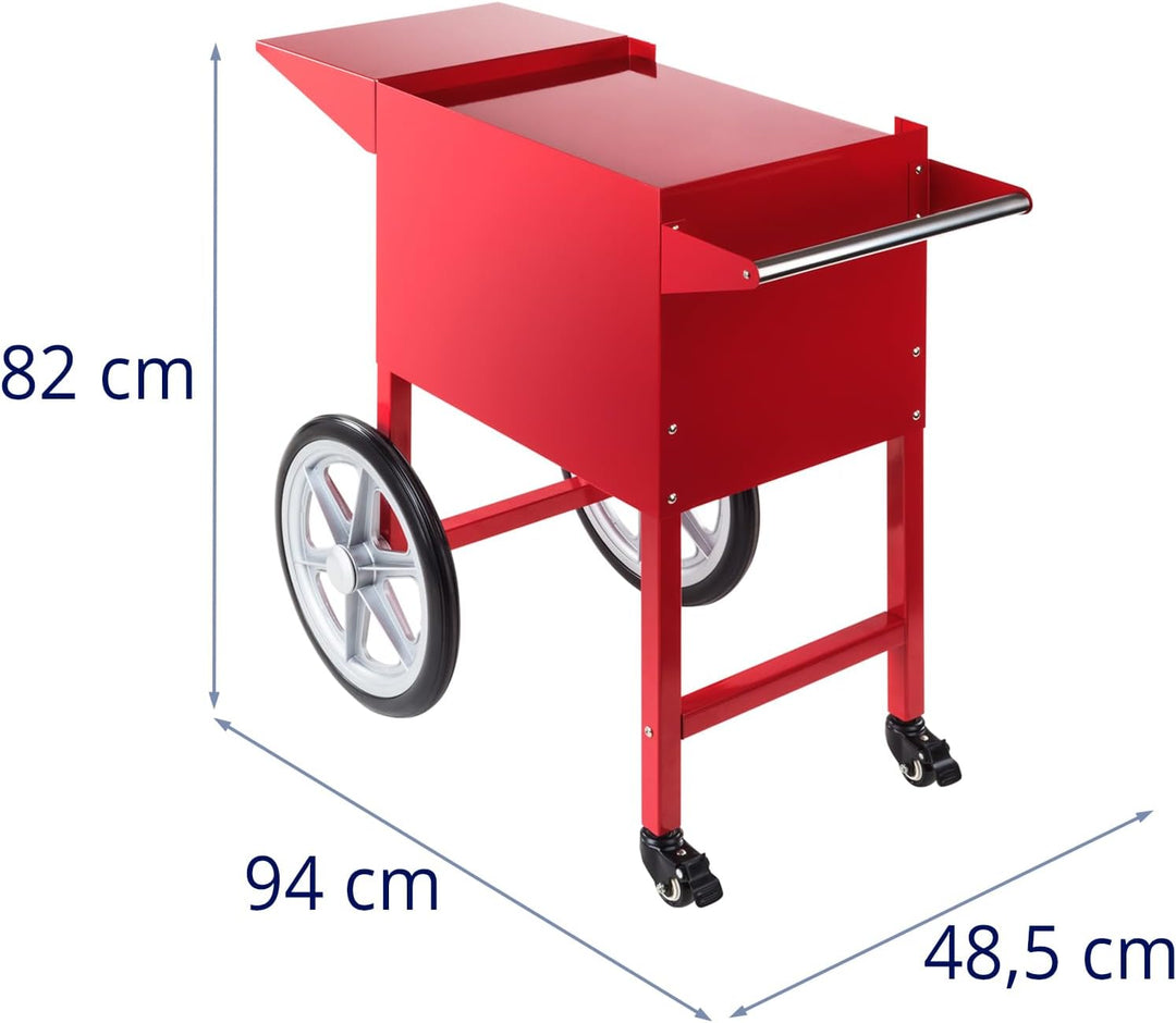 Royal Catering RCPT-16E Wagen für Popcornmaschine Popcornwagen 2 Räder Rot
