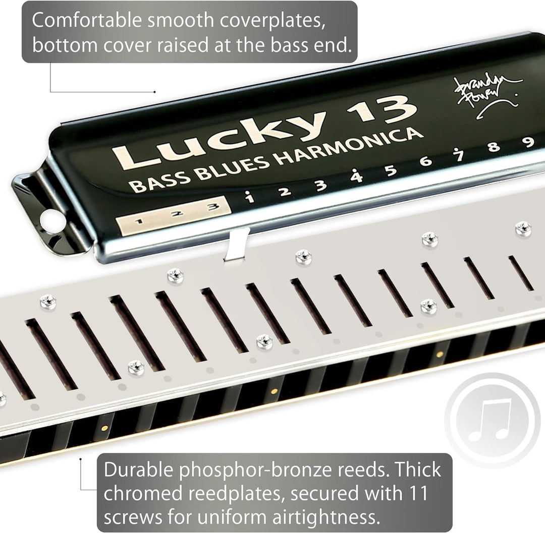 East top Lucky 13 Bass Plus Blues Harmonica 13 Holes Diatonic Harp Mouth Organ Professional Richter