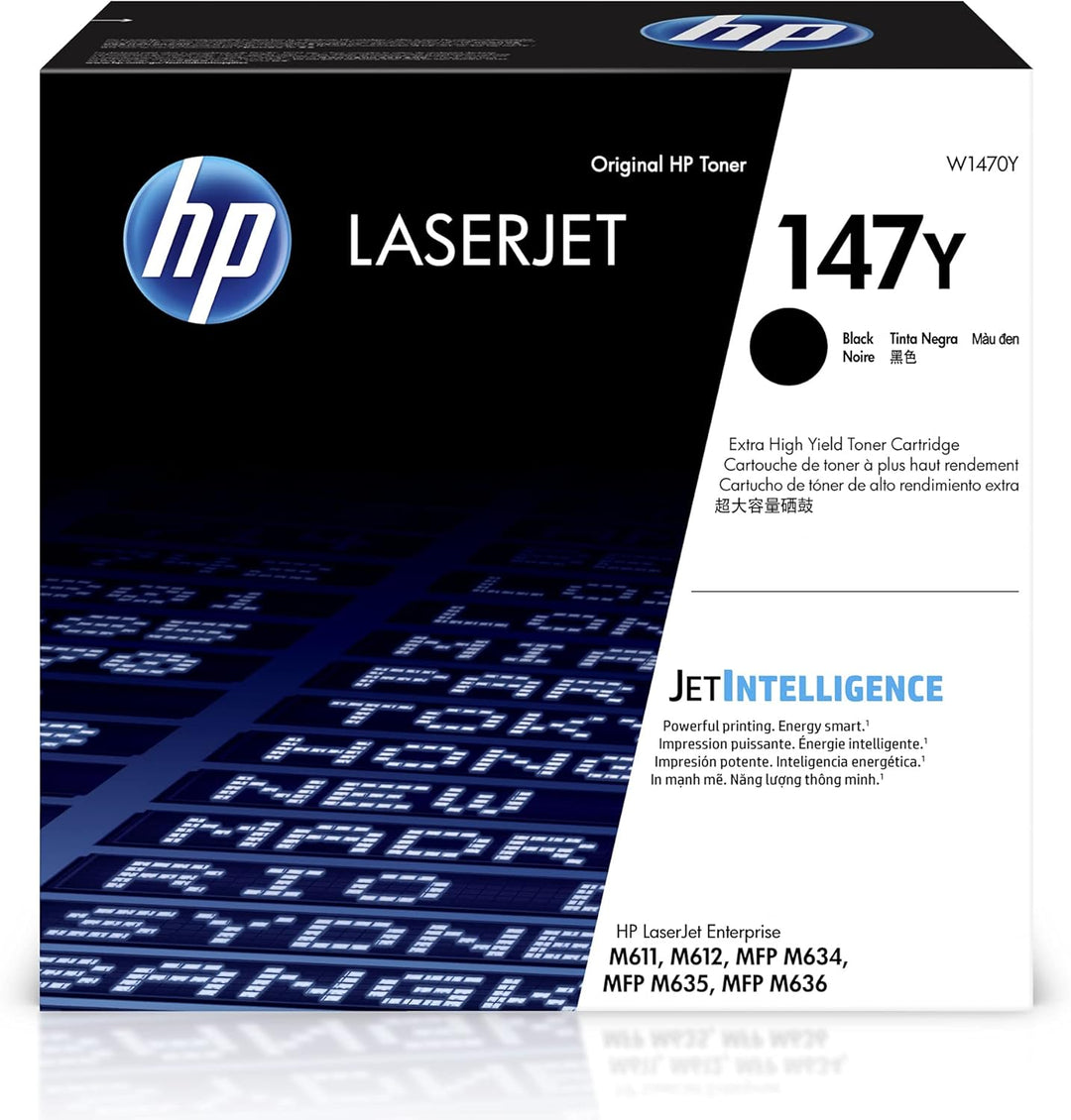 HP 147Y (W1470Y) Schwarz Original Toner mit extra hoher Reichweite für HP LaserJet Enterprise M611,