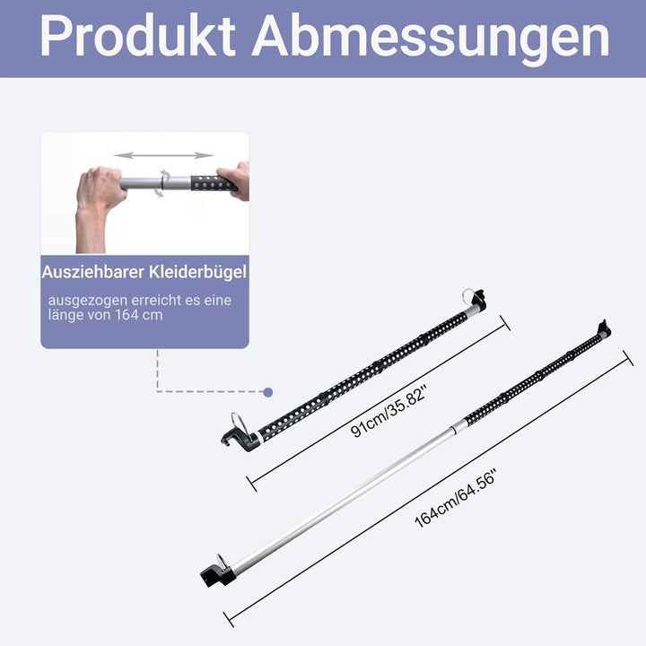 Kleiderbügel Auto,Kraftfahrzeug Kleiderstange Ausziehbar,Metall Auto Teleskop Kleiderständer,Erweite