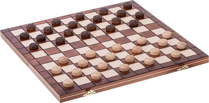 Square - Damespiel - 100 Feld - Dame Set aus Holz - Brett 40 x 40 cm