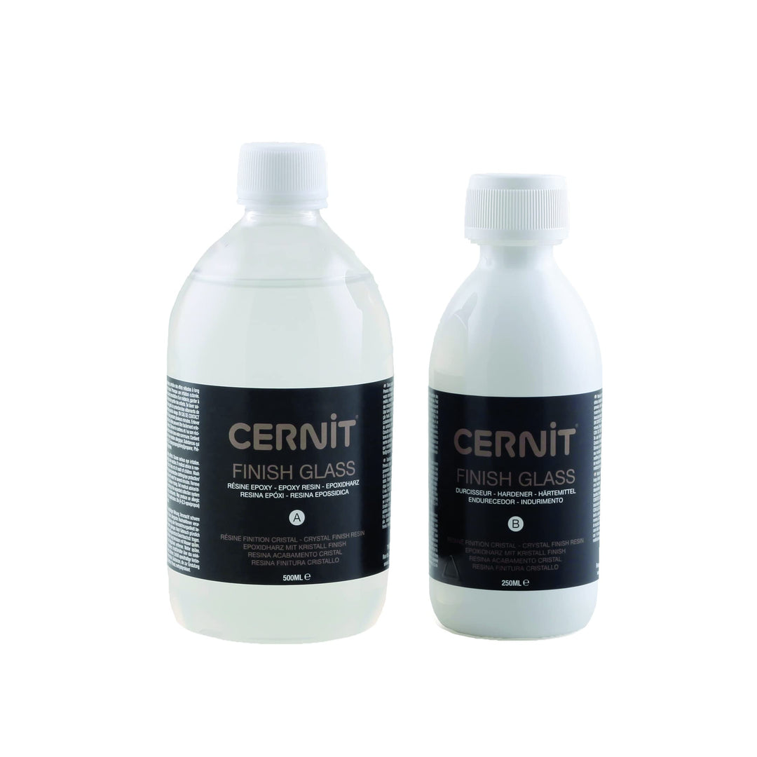 CERNIT CE3060750K01C - Set FINISH GLASS (Flakon Harz 500ml + Flakon Härter 250ml), sehr hart und Kri