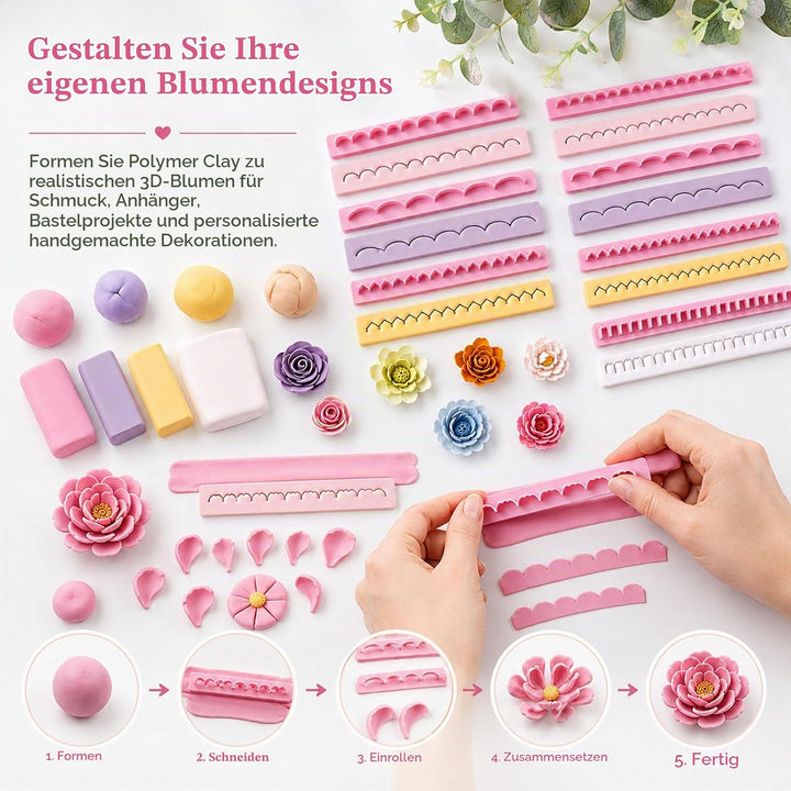 Blumen Modellierwerkzeug Polymer Clay Cutter 6 Designs