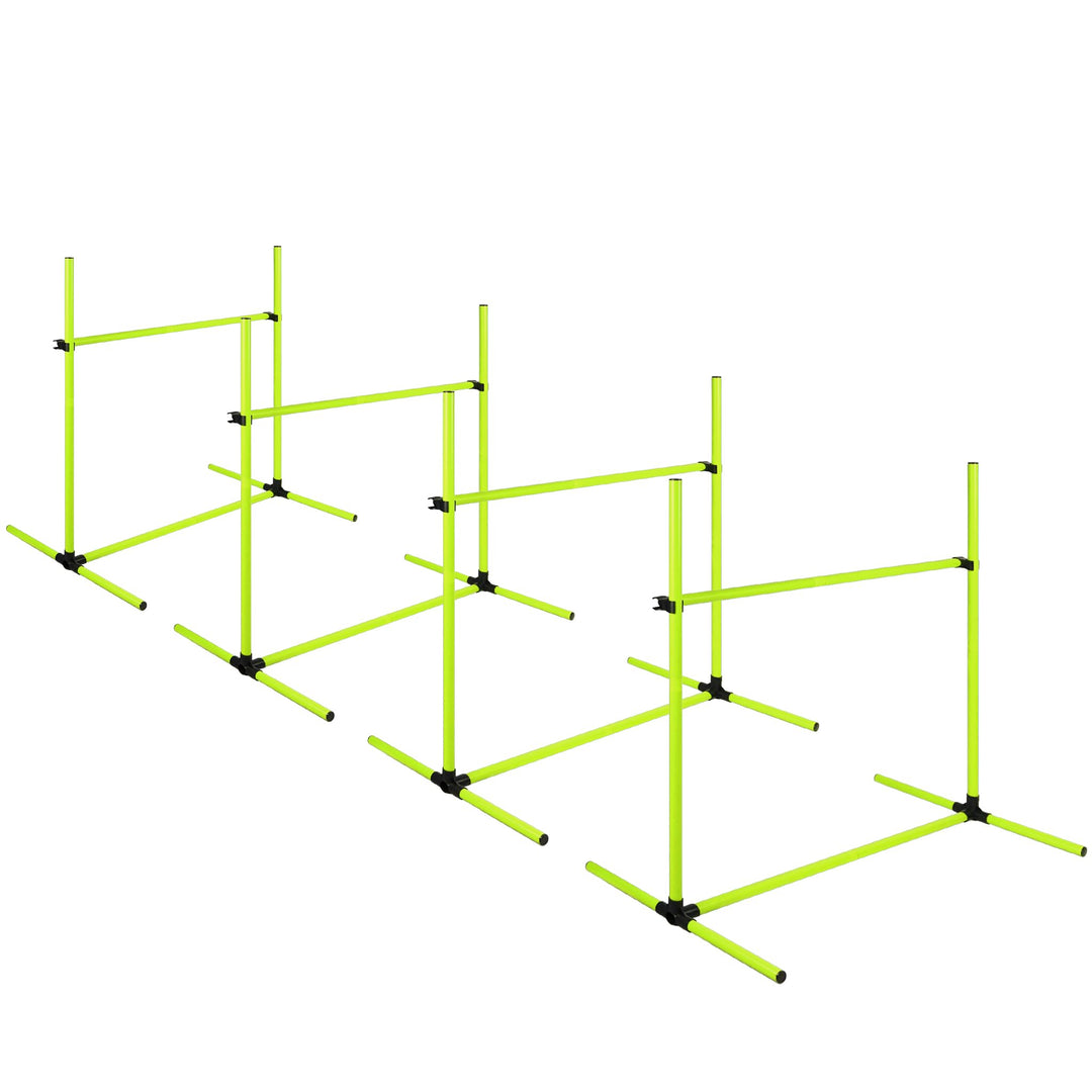 4X Agility Set Hunde Slalomstangen Hund Training Set Höhenverstellbar Kunststoff Hürdenset Hobby Hor