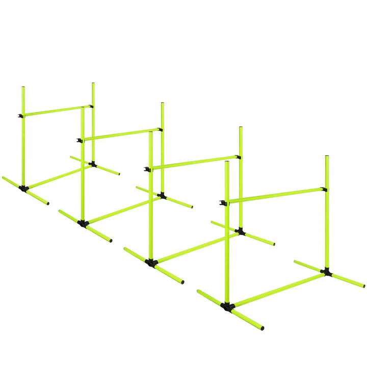 4X Agility Set Hunde Slalomstangen Hund Training Set Höhenverstellbar Kunststoff Hürdenset Hobby Hor