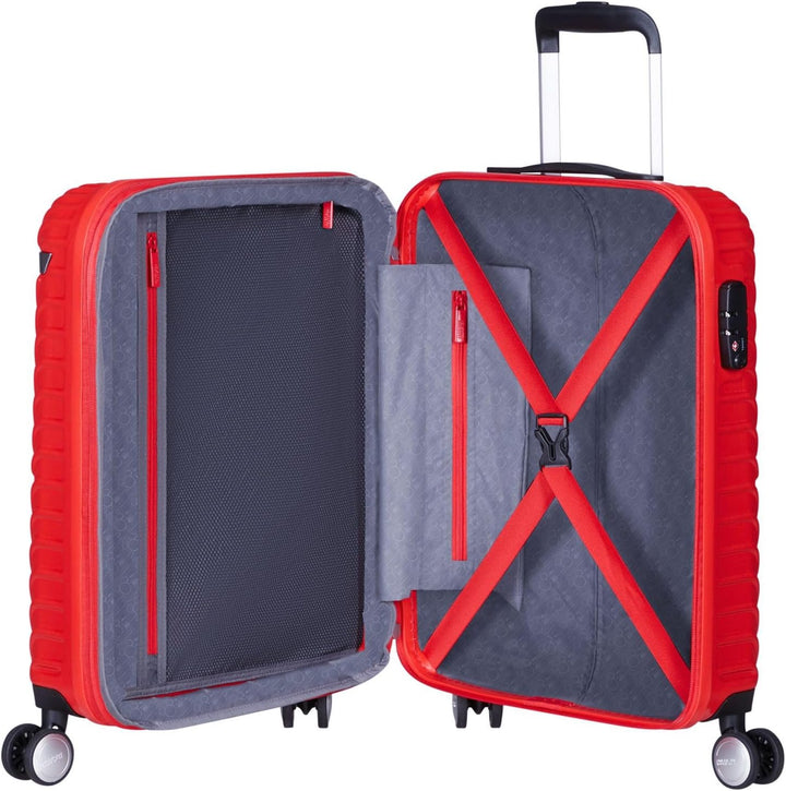 American Tourister Mickey Clouds, Spinner S, Erweiterbar Handgepäck, 55 cm, 38/45 L, Rot (Mickey Cla