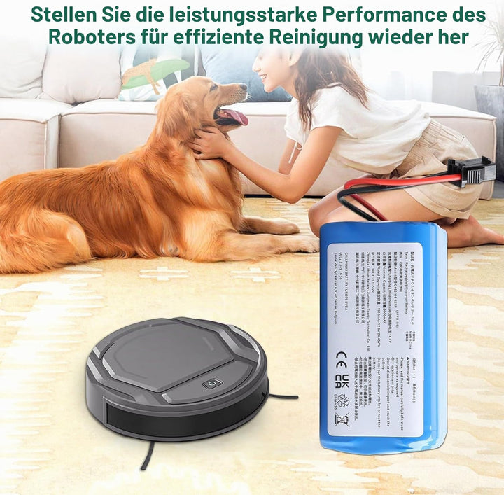 12.8V 2000mAh Ersatzakku Kompatibel mit Lefant M210 M210B M210P M213 M213S Robot Vacuum Cleaner, Li-