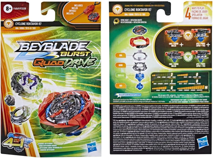 Hasbro Beyblade Burst QuadDrive Cyclone Roktavor R7 Starter Pack − Kreisel mit Starter
