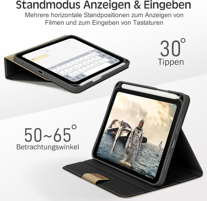 KingBlanc Hülle für iPad mini 7 (A17 Pro), iPad mini 7./6. Generation (2024/2021 8,3 Zoll) mit Penci