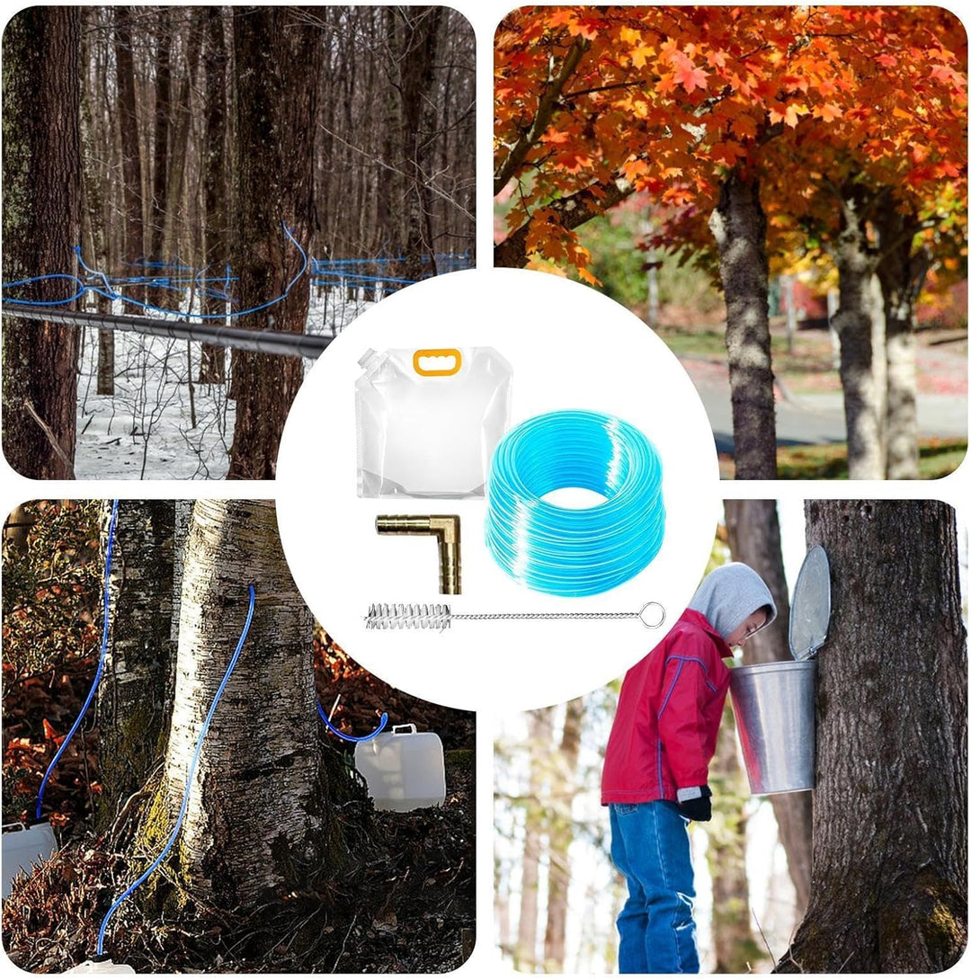 5 Sets Maple Syrup Tapping Kit, Include 5Taps 5Pcs Tubing 5Pack Filters 5Pack 5L Bags, Sap Collectio