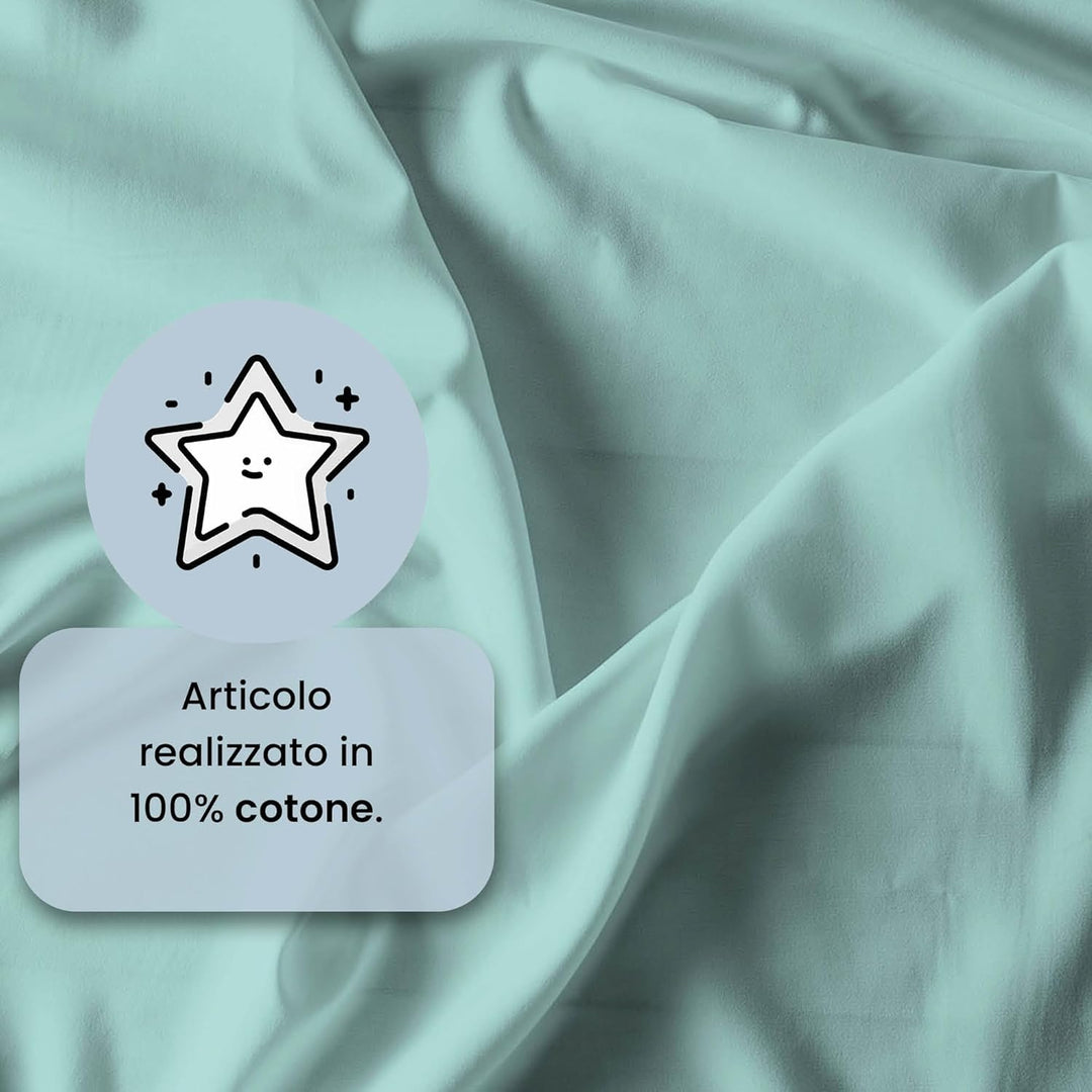 Italian Bed Linen Max Color Bettwäsche-Set, Wassergrün, Doppelte, Wassergrün