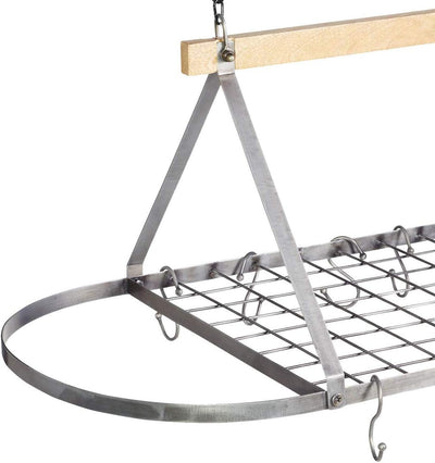 KitchenCraft industrielle Küche Topf Rack, Decke Regal mit 8 Haken für hängende Töpfe, Pfannen, und