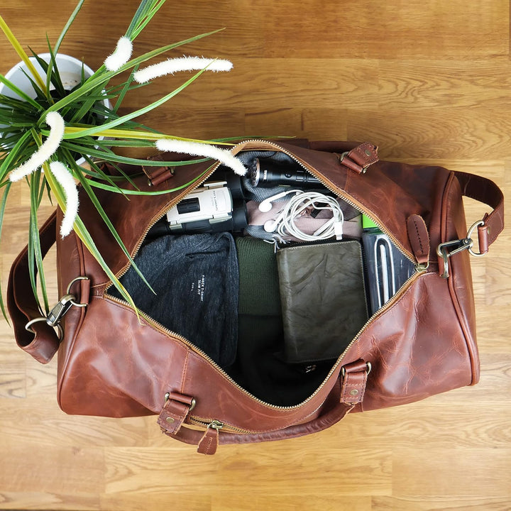 LECONI Reisetasche für Damen & Herren Ledertasche Weekender gross Sporttasche Männer + Frauen Handge