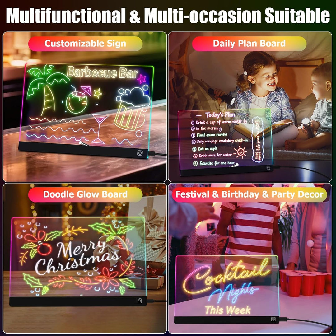 LED Zeichenbrett Kinder, 17" LED Maltafel Kinder Inklusive 12 Stiften, Geschenk Mädchen 3 4 5 6 7 8