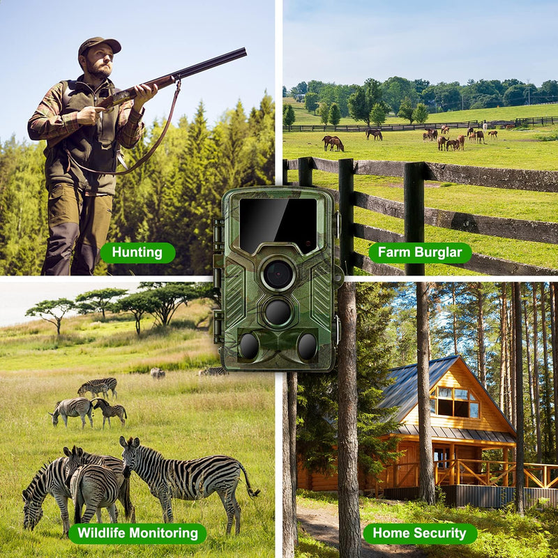 COOLIFE Wildkamera WLAN 4K 32MP Wildkamera mit Handyübertragung App 125° Erfassungswinkel Auslöseges