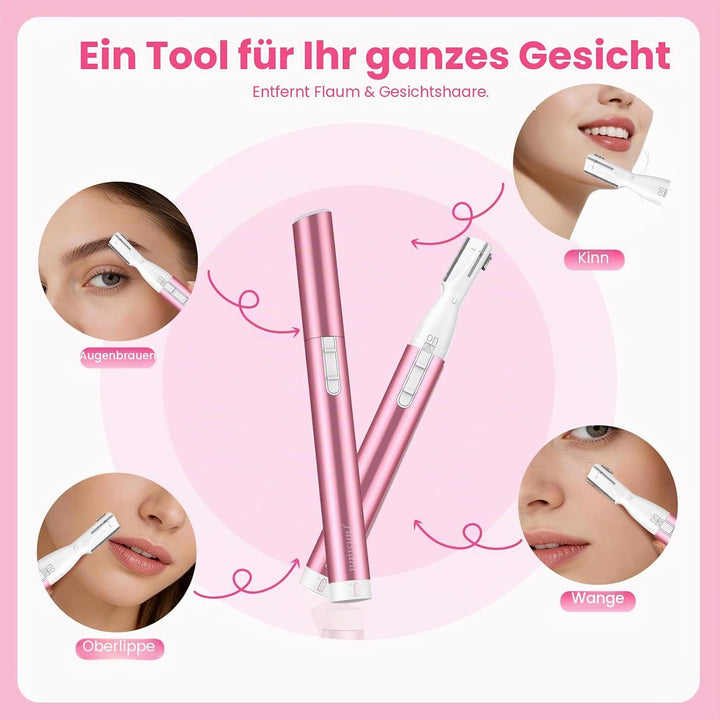 Augenbrauen-Trimmer batteriebetrieben, Präzisions-Augenbrauenrasierer für Damen, Elektrischer Gesich