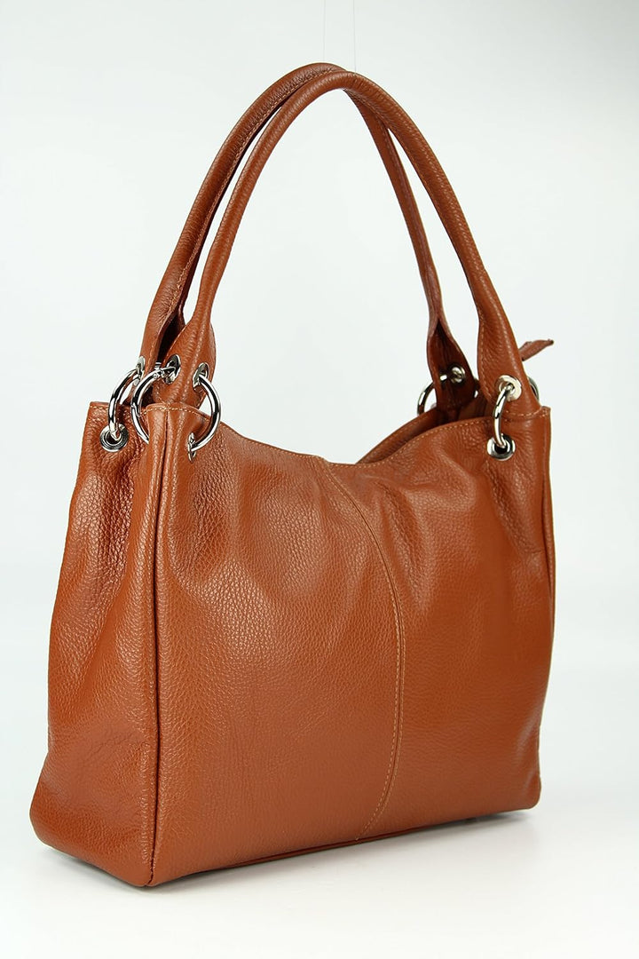Belli italienische Leder Schultertasche Damentasche Handtasche Shopper Lilly - 33x28x14 cm (B x H x