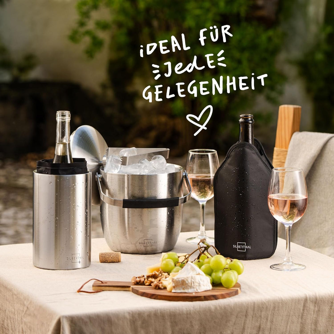 SILBERTHAL Weinmanschette für Flaschen - Weinkühler für Wein, Sekt & Champagner - Kühlmanschette für
