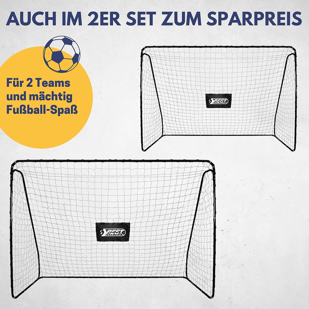 Best Sporting Fussballtore für Garten Kinder 213x152 cm I Fussballtor Kinder in schwarz mit weissem