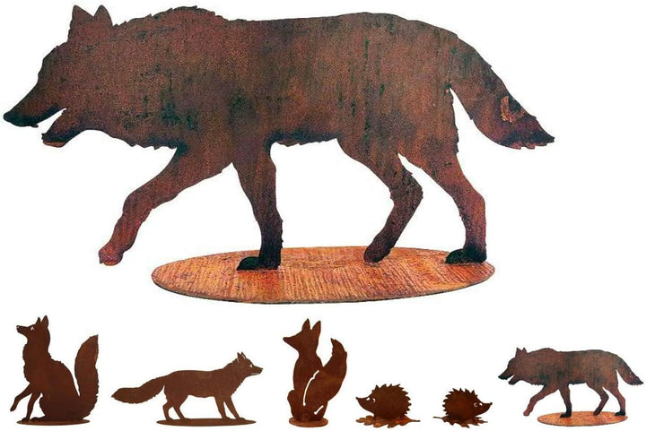 Gartenfigur Rost auf festem Stand – Hochwertig & Wetterfest - Metall Tierfigur - Edelrost Dekofigur/