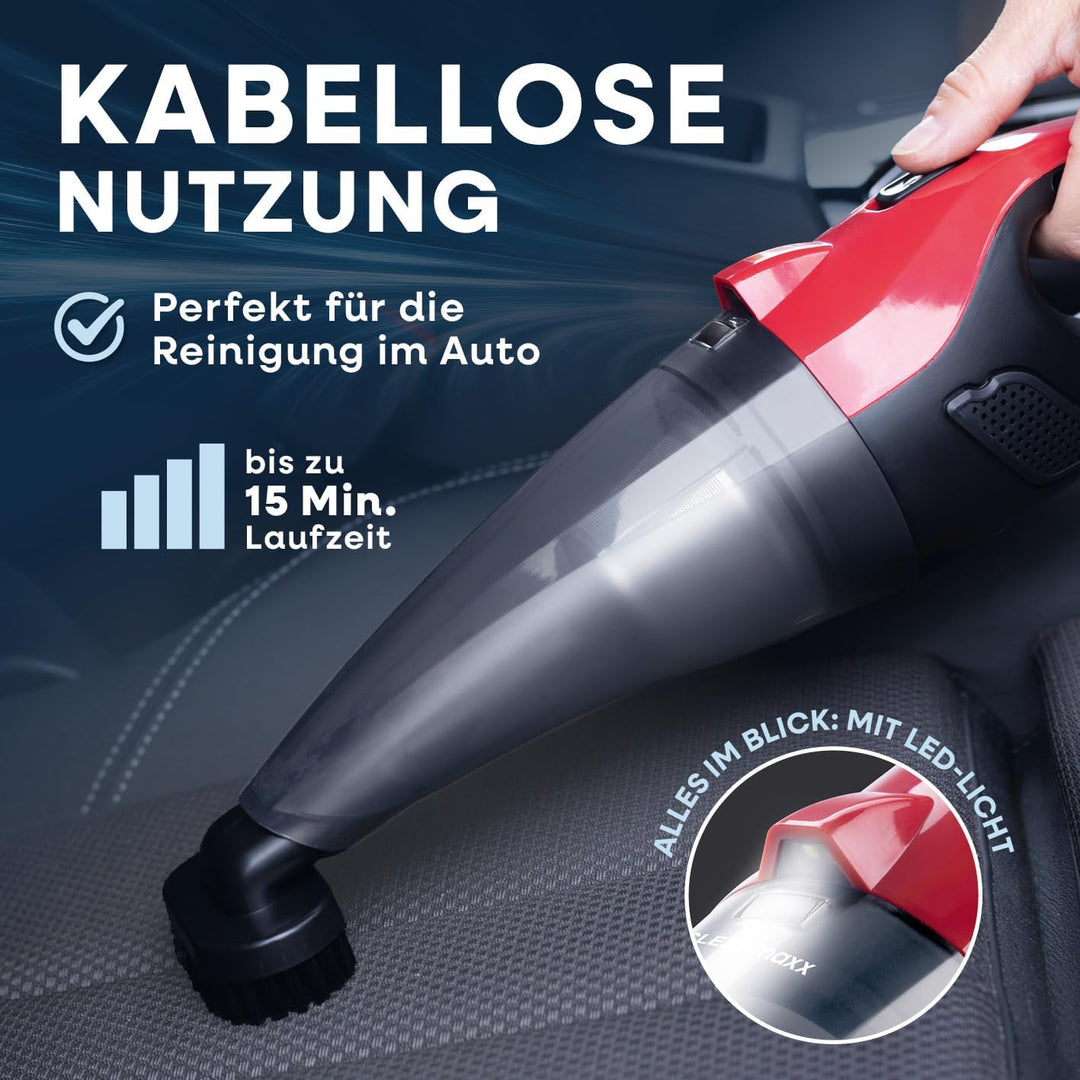 CLEANmaxx Akku Staubsauger - saugt nass & trocken | Handstaubsauger - kabellos & leistungsstark | mi