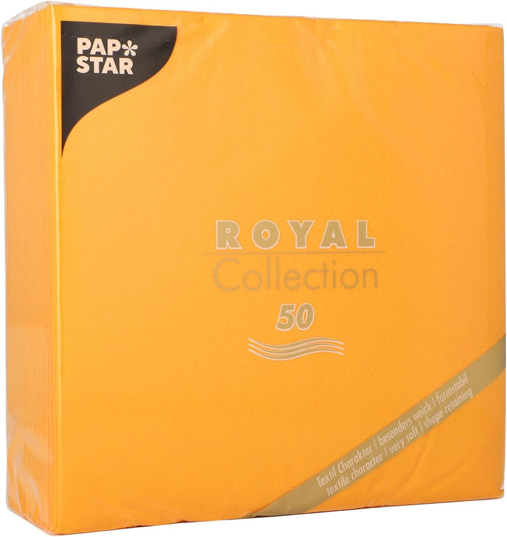 250 Servietten "ROYAL Collection" 1/4-Falz 40 cm x 40 cm orange