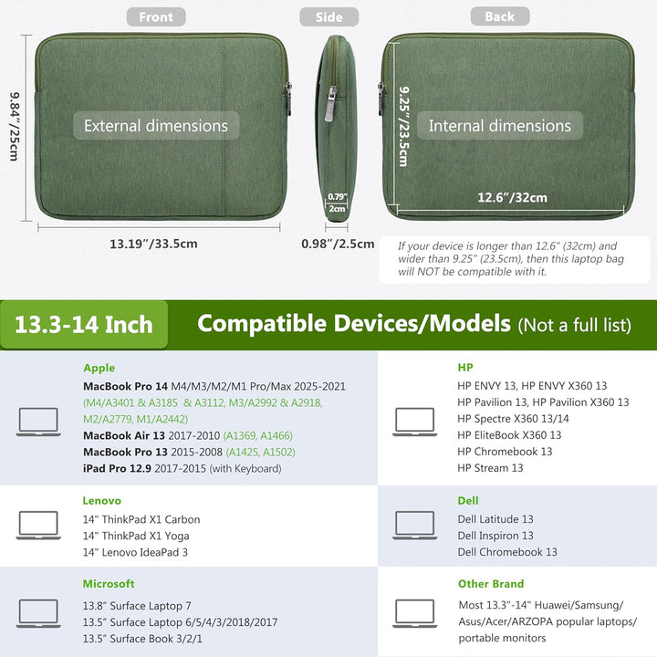 HYZUO 13,3-14 Zoll Laptop Tasche Set für MacBook Pro 14 M3/M2/M1 2024-2021, MacBook Air/Pro 13, 13,5