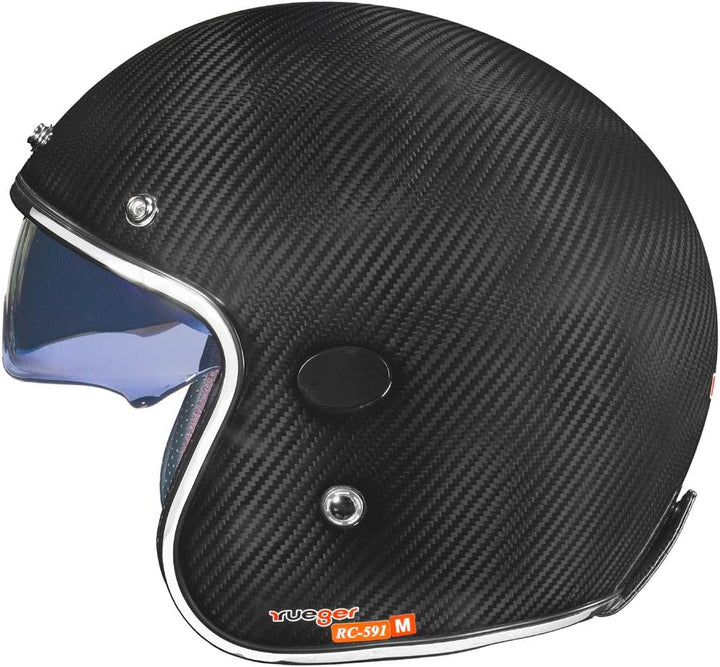 rueger-helmets Carbon Jethelm Integralhelm Motorradhelm Chopper Café Racer Sonnenvisier Bobber RC-59