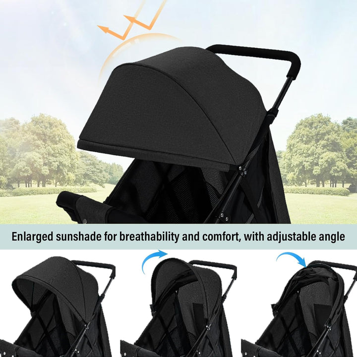 Sinbide Kinderwagen, Kinder Buggy, Zusammenklappen mit einer Hand, Kinderbuggy mit Liegefunktion, Fu