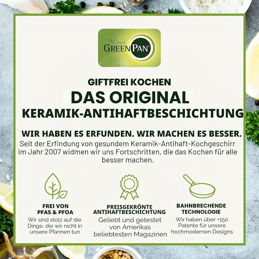 GreenPan SmartShape Gesundes Keramik-Antihaft-Pfannenset 20 cm und 28 cm mit Pfannenschutz, PFAS-fre