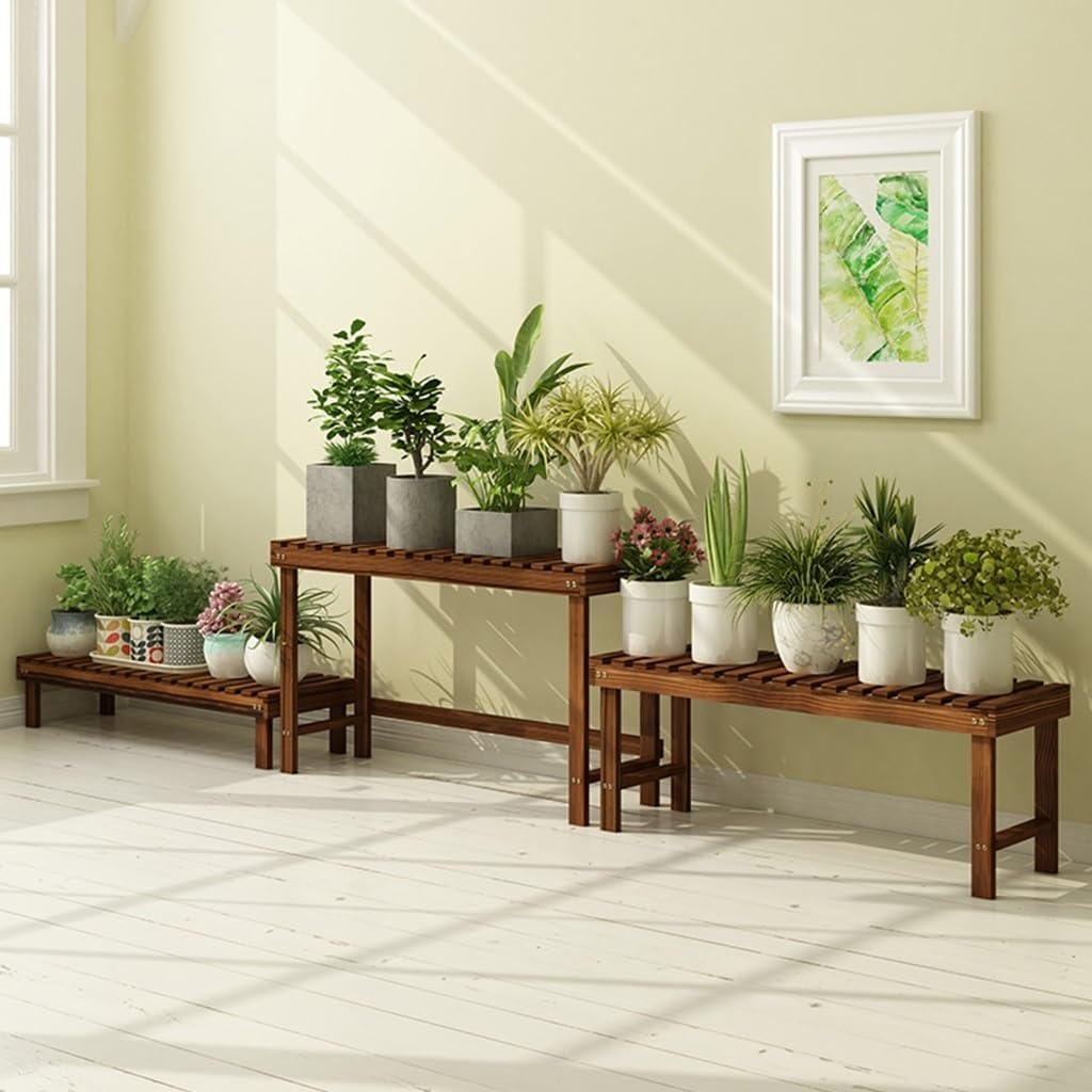 Pflanzenregale Garten Stufenhölzerner Blumenständer Balkongrünpflanzenständer Wohnzimmerblumentopfst