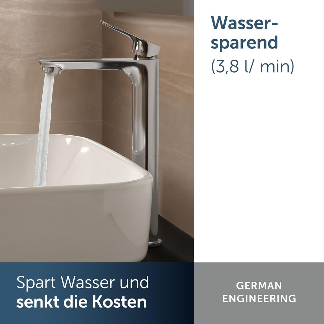 Ideal Standard Alero Waschtischarmatur, Auslaufhöhe 240 mm, wassersparender Wasserhahn Badezimmer, b