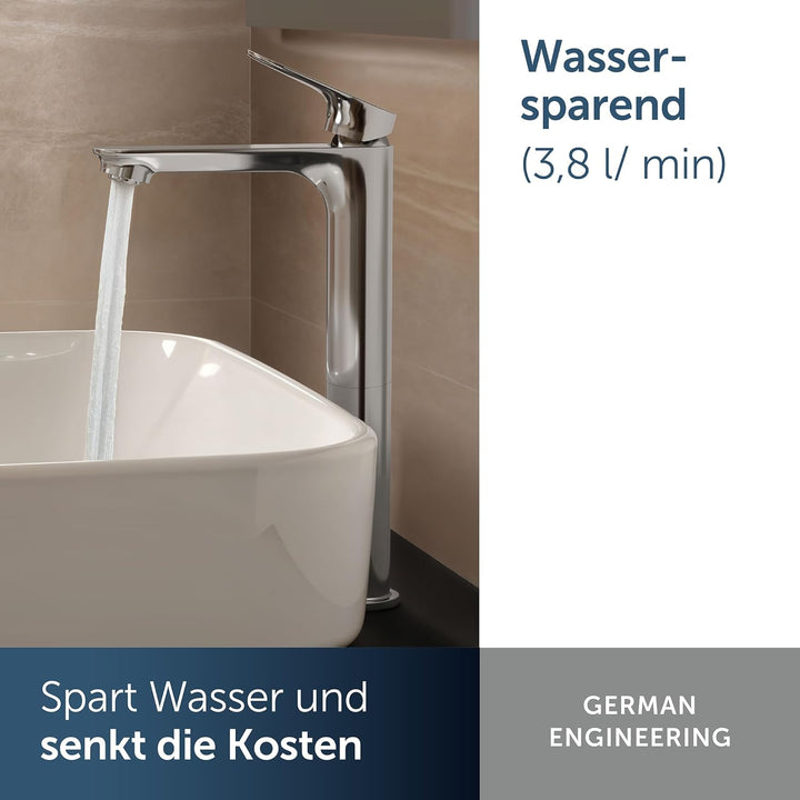 Ideal Standard Alero Waschtischarmatur, Auslaufhöhe 240 mm, wassersparender Wasserhahn Badezimmer, b