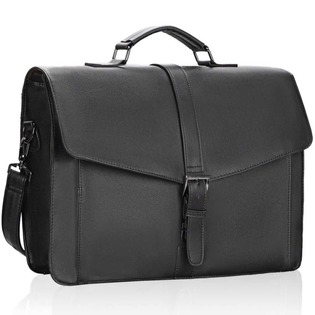 ESTARER Aktentasche Herren PU Leder Arbeitstasche Gross 15.6 Zoll Laptop Umhängetasche für Arbeit, B