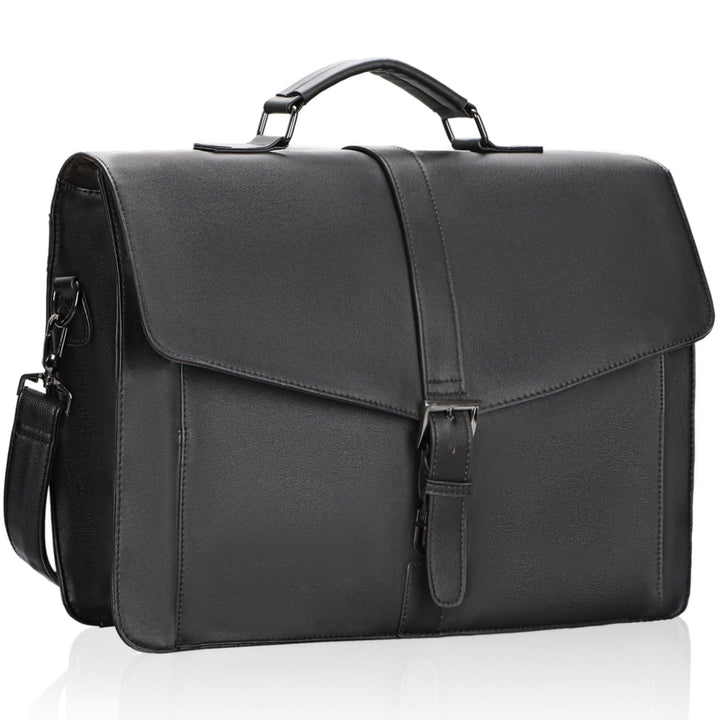 ESTARER Aktentasche Herren PU Leder Arbeitstasche Gross 15.6 Zoll Laptop Umhängetasche für Arbeit, B