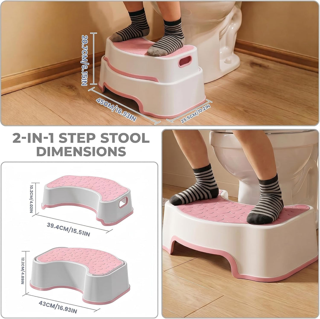 Toilettenhocker Erwachsene, Rutschfester Badezimmer-Kindertoilettenhocker, Einfach zu Reinigen Tritt