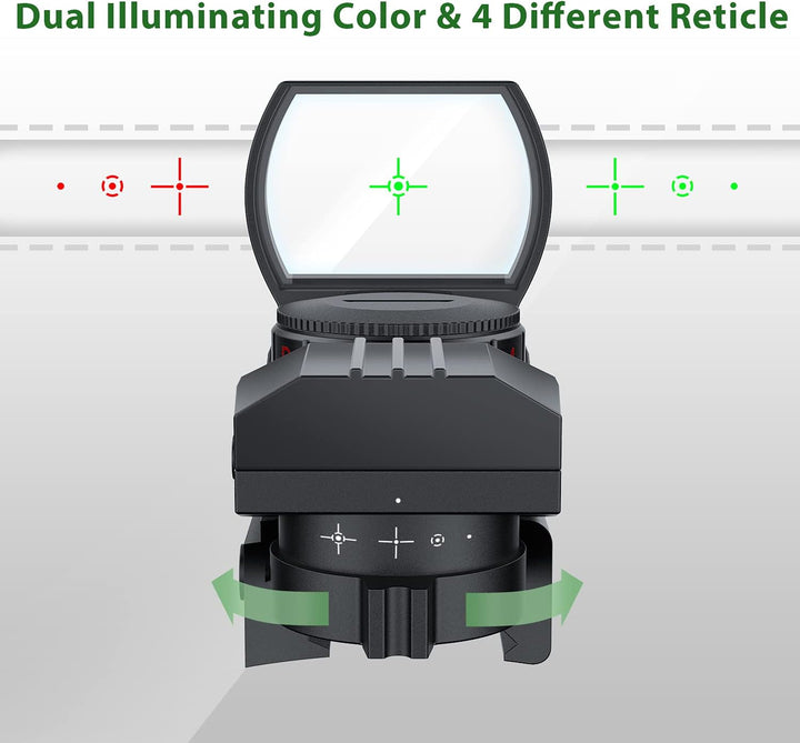 Paike Red Dot Sight Reflex Sights 4 Styles Reticles (11mm Rail)