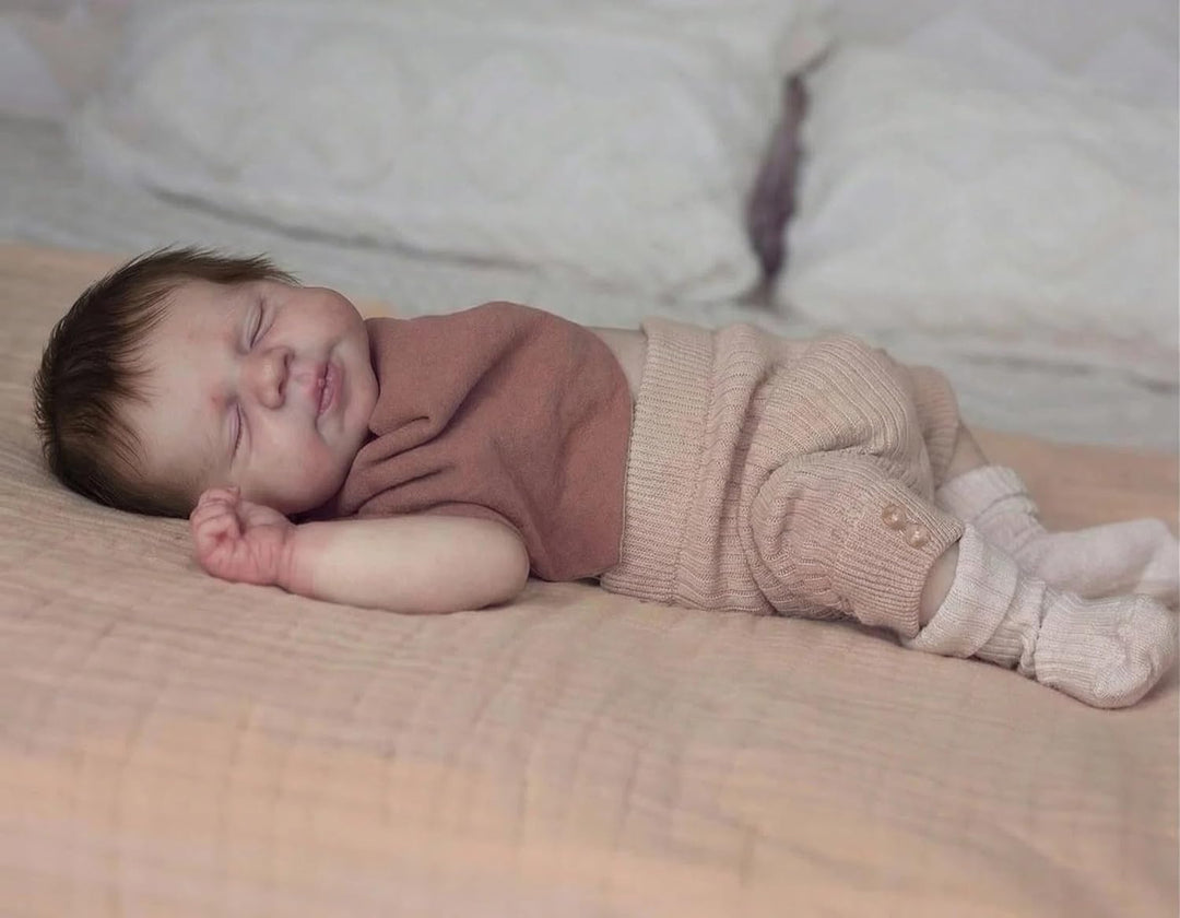 Zero pam Reborn Baby Puppen Vollsilikon Lebensecht Mädchen-48CM Reborn Puppe Mit Haaren, Babypuppen