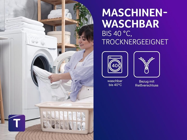 Traumnacht Cozy Bettsitzkissen, Lesekissen, Rückenkissen, hellgrau, Abnehmbarer, waschbarer Bezug au