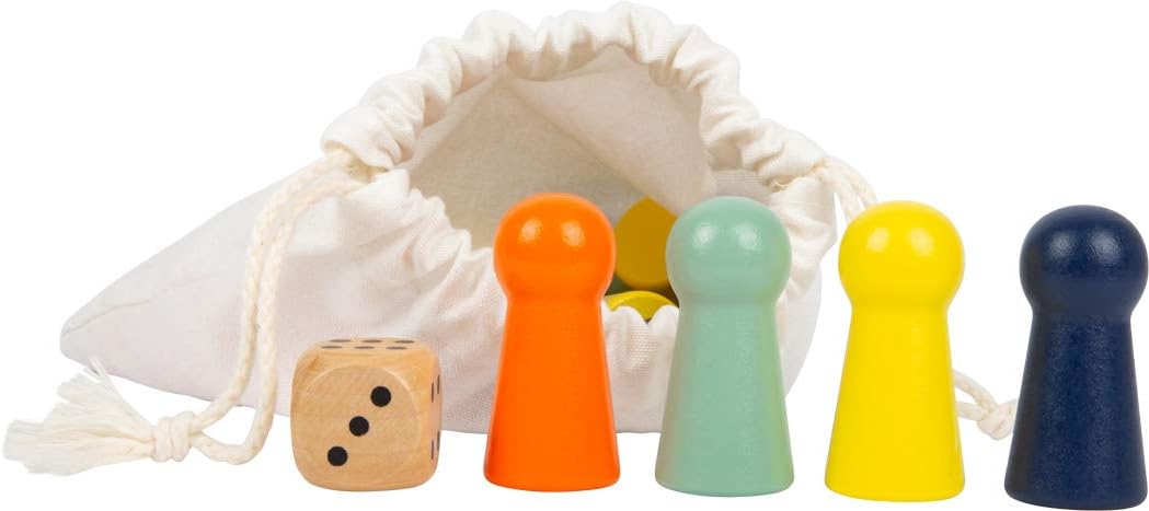 small foot Ludo XL aus Holz für Vier Spieler, Gesellschaftsspiel für die ganze Familie im Grossforma