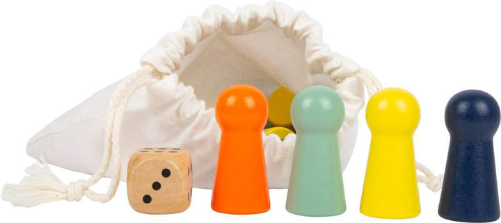 small foot Ludo XL aus Holz für Vier Spieler, Gesellschaftsspiel für die ganze Familie im Grossforma