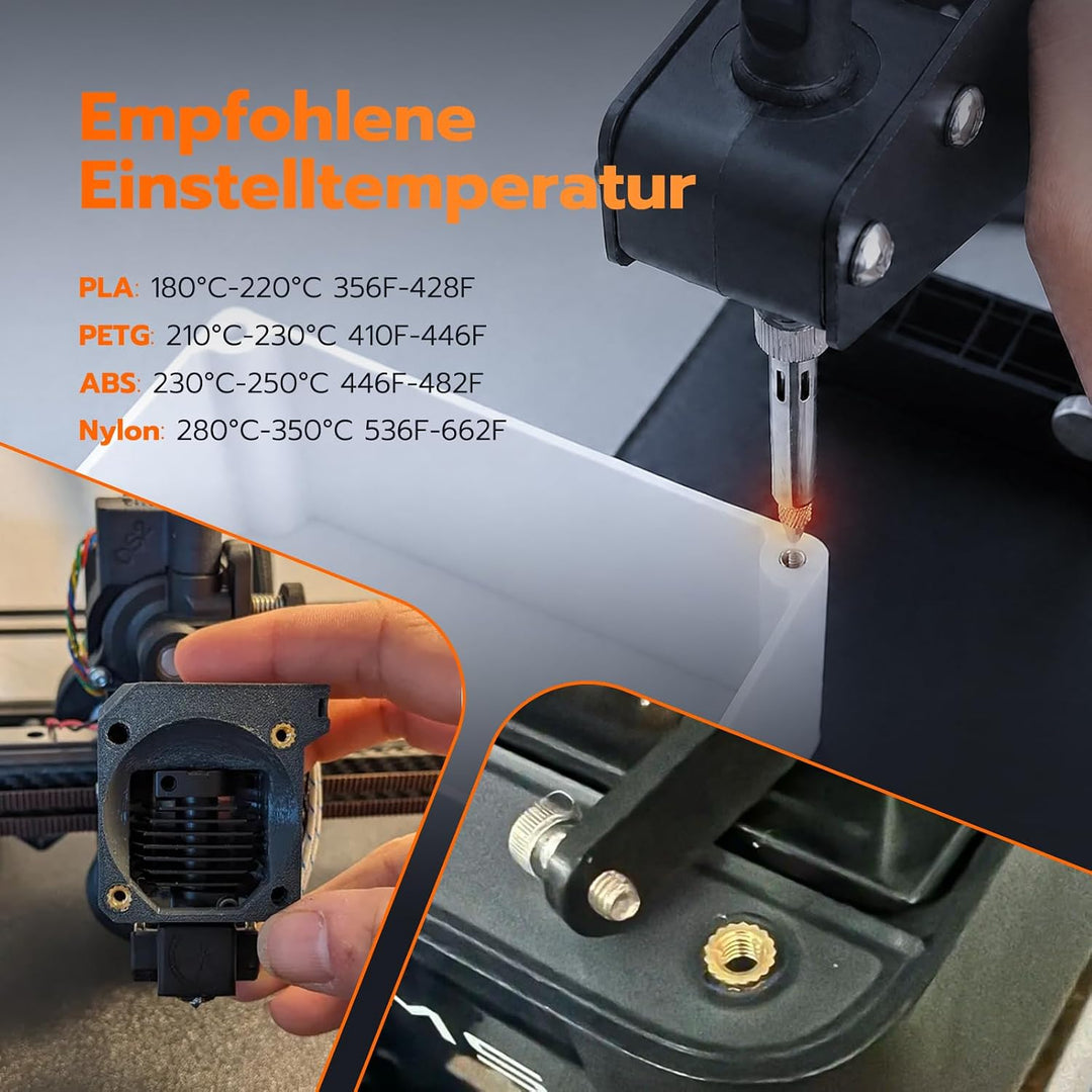 Vertikale Hitze-Pressmaschine,Heat Set Insert Tool,Messing Einsätze 3D Druck,Heat Set Insert Spitze