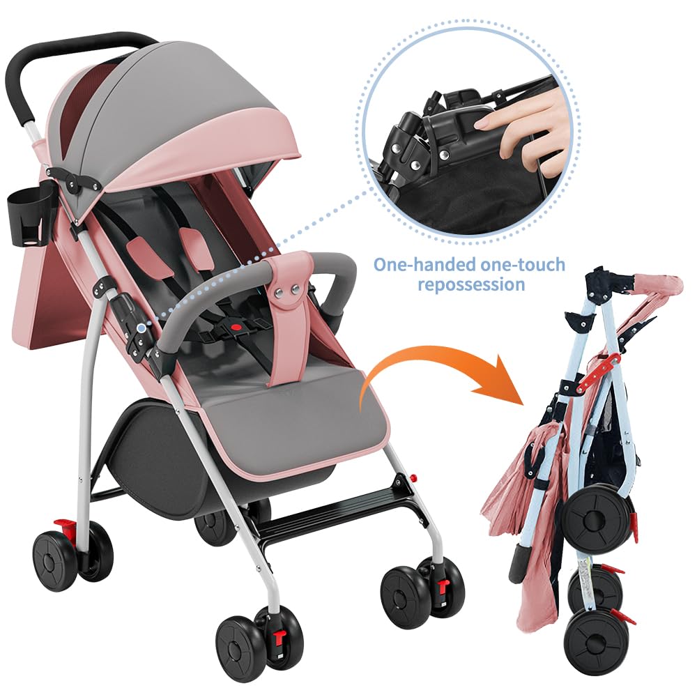 Kompakter Kinderwagen, 0 bis 4 Jahre (30 kg max), leicht (4,10 kg), Buggy für Babys, Komfort, faltba