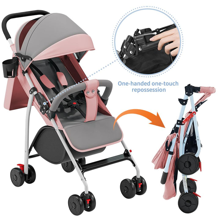 Kompakter Kinderwagen, 0 bis 4 Jahre (30 kg max), leicht (4,10 kg), Buggy für Babys, Komfort, faltba