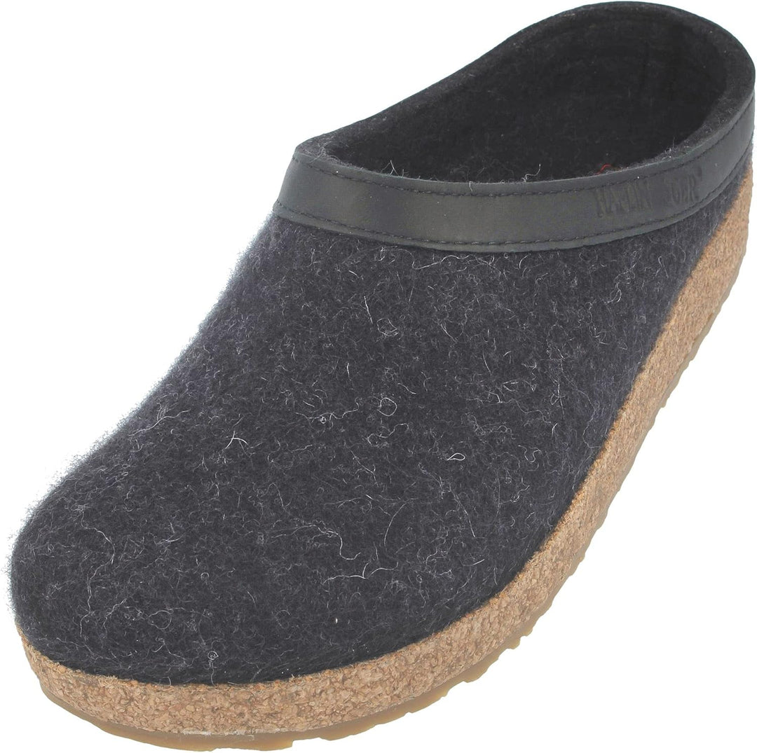 HAFLINGER Damen Pantoffel Hausschuh Grizzly Torben Wollfilz 713001 35 EU Graphit, 35 EU Graphit