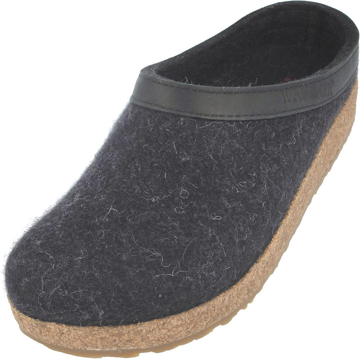 HAFLINGER Damen Pantoffel Hausschuh Grizzly Torben Wollfilz 713001 35 EU Graphit, 35 EU Graphit