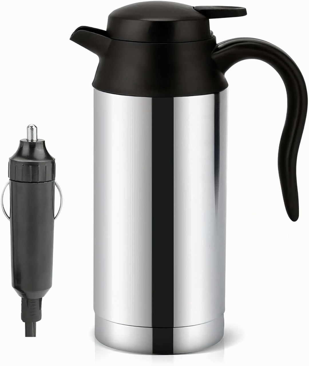 Wasserkocher Auto, 750ml 12v Elektrischer Wasserkocher, Reise Wasserkocher Edelstahl, mit Zigaretten