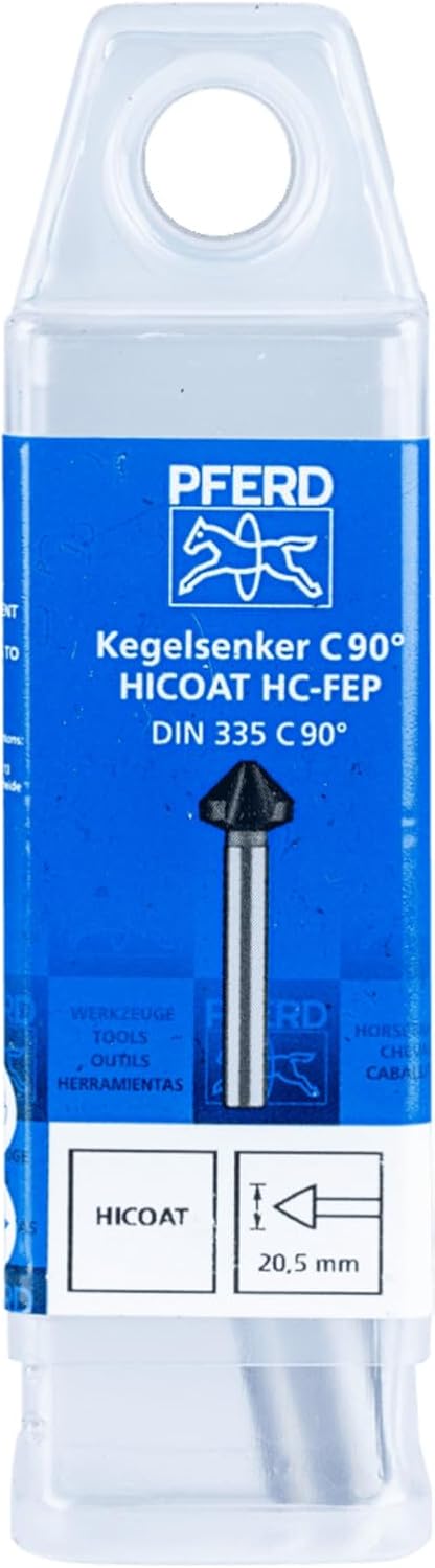PFERD HSS Kegel-/Entgratsenker | 90°, Ø 20,50 mm, Schaft-ø 10 mm, DIN 335 C | 25202148 - HICOAT besc