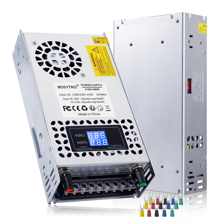 Einstellbar Schaltnetzteil AC 110V/220V to DC 0-60V Transformator 10A 600W Spannung Digitalanzeige D